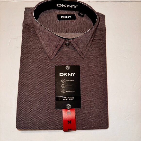 Dkny Other - DKNY Mens Long Sleeve Sport Shirt Medium Cotton Natural Stretch Machine Wash